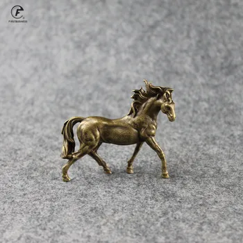 Čisti Baker 12 Nebesno Trdna Konj Feng Shui Okraski Antično Bronasto Teče Konj Kip Miniature Figurice Namizne Dekoracije
