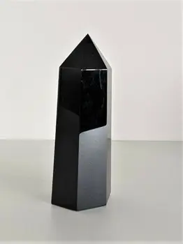 Črni Obsidian Stolp/Točka Naravne Crystal Velike