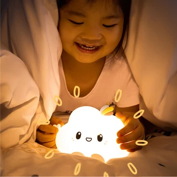 Otroška Nočna Lučka z Dotikom Senzorja Mehko LED Wall Vrtec Lučka LED Oblak Nočna za Otroke Otrok Darilo za Rojstni dan Soba Dekor