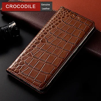 Krokodil Pravega Usnja Ohišje Za Samsung Galaxy A10S A20S A30S A40S A10E A20E A30 A50 A70 A80 A90 luksuznega Usnja Flip Pokrov