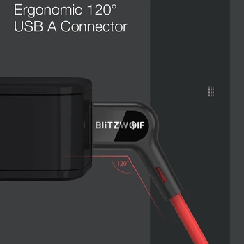 Blitzwolf Micro USB Kabel za 90° v Desno Kota 2.4 Hitro Polnjenje USB Podatkovni Kabel za Android Mobilni Telefon Polnjenje