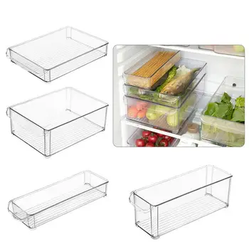 Hladilnik škatla za shranjevanje lahko zložene plastična škatla za shranjevanje pravokotne rezanci zelenjave, sadja kuhinja škatla za shranjevanje