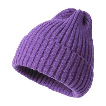 Znane blagovne znamke čiste barve volnene klobuk, ženske zimske tople pletene volnene klobuk, modi moških in žensk na prostem tople volnene klobuk