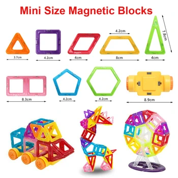 41-253pcs Magnetni gradniki Gradnje Magnetni Oblikovalec Model Stavbe Komplet za Sestavljanje Opeke Igrače za Otroke Darila
