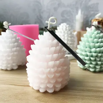 VOGVIGO 2020 3D Božični Bor Cone Silikonski Sveča Plesni DIY Ročno Aromaterapija Sveče čebelji vosek Pinecone Sveče Izdelava Kalupa
