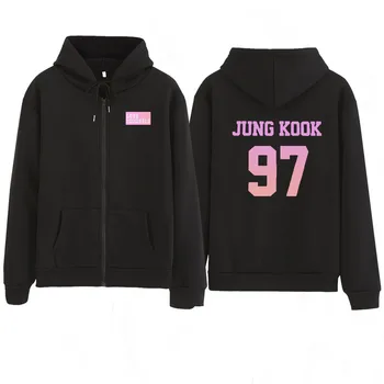 Kpop jung kook 97 hoodies kpop pulover s kapuco Zip hoody majica ljubezni do sebe KPOP XL majica za priložnostne harajuku kpop Zip hoodie
