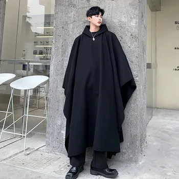 Moški Modni Show Pulover Dolg Suknjič Japonska Ulica Slog Hooded Plašč Plašč Jarek Plašč Vrhnja Oblačila Moški Gothic Punk Suknji
