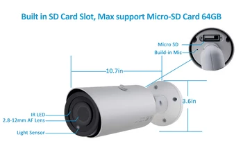 UniLook 8MP Bullet POE IP Kamero 4X Povečava Mikro SD Kartico, Avdio Izhod Vremensko IR 30 m na Prostem Varnostna kamera Onvif H. 265