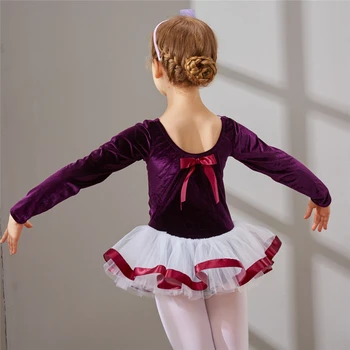 Balet Ples Obleko Balet Tutu Plesno Obleko za Deklice, Otroci Otrok Visoke Kakovosti Dolge Rokave Til Ples
