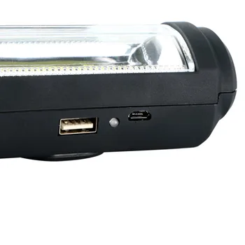 COB LED delovna Lučka Prilagodljivo Ročno Svetilko, Baklo Zložljive svetilka delo Svetlobe, Magnetni Polnilna Pregled Lučka za 360 stopinj