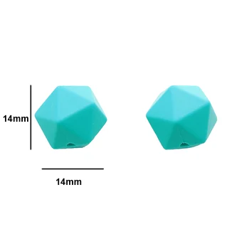 Chenkai 100 kozarcev 14 mm Silikonski icosahedron Teether Kroglice Baby Geometrijsko Osnovo Za DIY Baby Teether Ogrlico ali zapestnico Dodatki