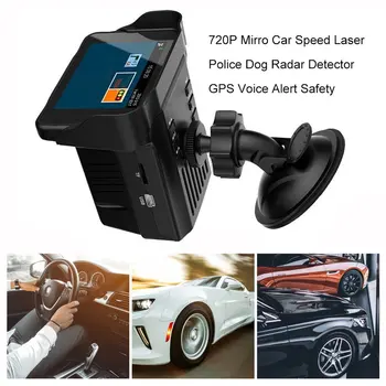 Full Band Mirro Hitrost Avtomobila Laser Policijski Pes Radar Detektor GPS Glasovno Opozorilo Varnost