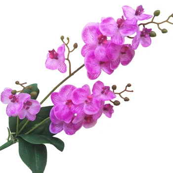JAROWN Umetno Pravi Dotik Latex Metulj Orhideja Flores 3 Veje 15 Glavo Pasu Listov Ponaredek Cvet Poroko Dekor Doma Odlikovanja