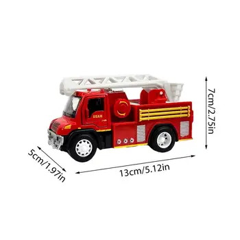Zlitine Pullback Modela Avtomobila Igrače Požarne Lestve Tovornjak Vodni Curek Gasilsko Zložljiva Lestev Tovornjak Model Igrače Za Otroke Božično Darilo