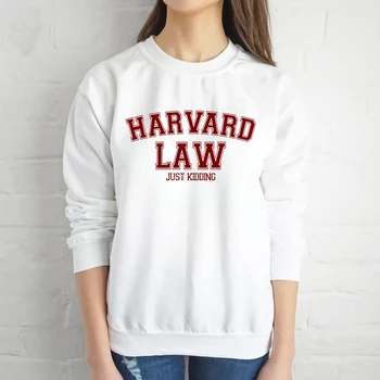 Harvard Law Samo Hecam Pismo Tiskanja Ženske Long Sleeve Majica Študentov Puloverju Hoodie Priložnostne Roza Crewneck Ženske Oblačila