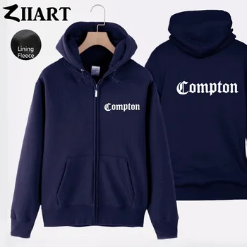 Compton Gotske pisave Hip Hop Rap Nekaj Oblačil Dekleta Ženska Polno Zip Hooded Runo Plašč, Jakne Jeseni, Pozimi ZIIART