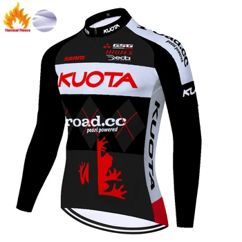 Novo KUOTA Zimska kolesarska oblačila long sleeve jersey loto Toplotne Runo kolo jersey maillot ciclismo hombre invierno 자전거의류