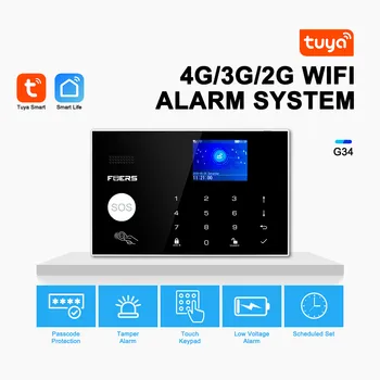 FUERS prišlekov 4G GSM WIFI Alarmni Sistem 2.4 Poln na Dotik Palčni Barvni Zaslon Home Security Buglar Alarmni Sistem Tuya App Nadzor