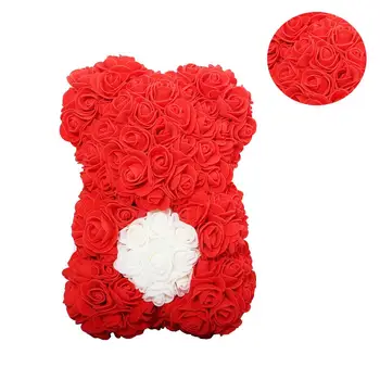 VROČE valentinovo Darilo 25 cm Rdeče Rose medvedek In Pes Rose Cvet Umetno Okraski za Božična Darila Ženske Valentines Darilo
