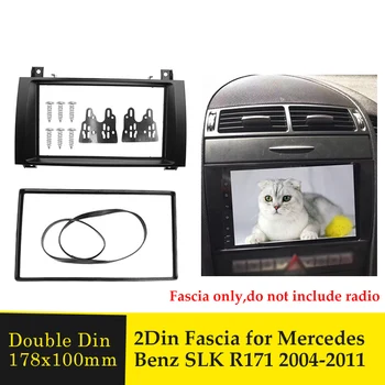 Double Din avtoradia Fascijo Stereo Dash Vgradnjo Plošče DVD Predvajalnik Avdio Posnetek Ploščo Trim Komplet za Mercedes BENZ SLK R171 2004-2011