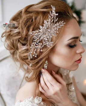 Moda Zlitine Biserne kroglice lase prijemala nevesta lase posnetek Nevesta Poročni Dodatki za lase