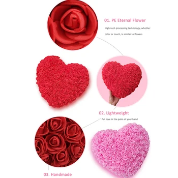 Valentinovo Darilo 30x30cm Sladko Srce Rdeče Rose Rose medvedek Rose Cvet Umetno Darila Ženska Valentines Darilo za Rojstni dan Gif
