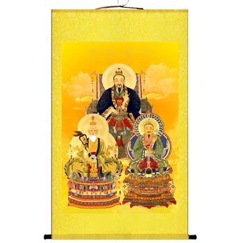 (po meri)portreti treh Qing predniki Taoizem Družinsko bogoslužje, se pomaknite slika Taoist in Taoist Obredov