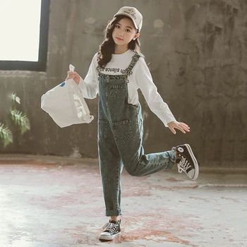 Nov Prihod Jeseni Leta 2020 Korejskem Slogu Teen Dekleta Na Splošno Hlače Retro Moda Fant Dekleta Traper Hlače Svoboden Priložnostne Jumpsuits, #8952