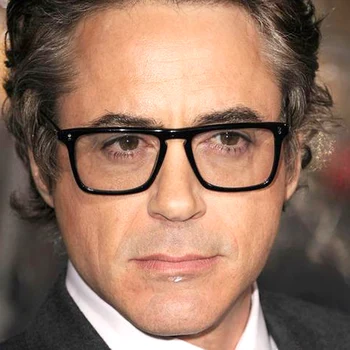 Robert Downey iron Man Okvir očal je Kvadratni Vrh Acetatni Okvir očala Črna Vzročno Očala