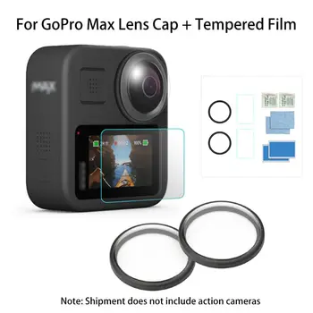 1Set Kaljeno Steklo za Varovanje Zaščitno folijo Pokrovček Objektiva za GoPro Max Fotoaparat