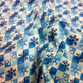 Čisto Novo Zasnovo Božič Modre Snežinke, Tiskanje in Barvanje Bombažne Tkanine 50x105cm X'mas Tkanine Mozaik Krpo Obleko Ho