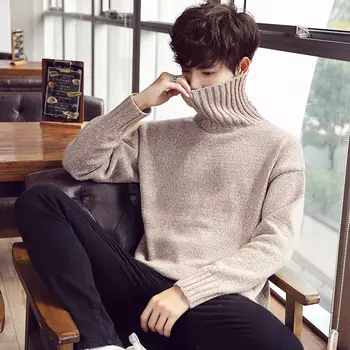 Privathinker Moških Pozimi Topel Pulover Korejski Ulične Mode Puloverji Pulover Jeseni Korejski Turtleneck Casual Moški Oblačila