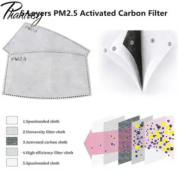 Phantasy 10pcs/Veliko 5-slojni Zaščitni Filter za Masko Filter PM2.5 Odraslih Otrok Masko Čip Dustproof Meglica Preprečevanje