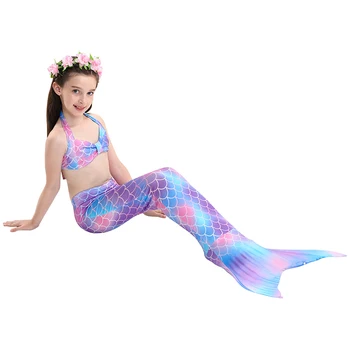 3PCS/Set Otroci Dekleta morska deklica Plavanje Rep Kopalke Poletje Plavati Obleko Cosplay Princesa Sirena Repi No Monofin Za Dekleta