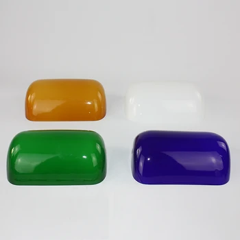 Vintage zelena / bela / modra / oranžna barva stekla bankir lučka za kritje/bankirji odtenki svetilka namizne svetilke dolžina 227mm