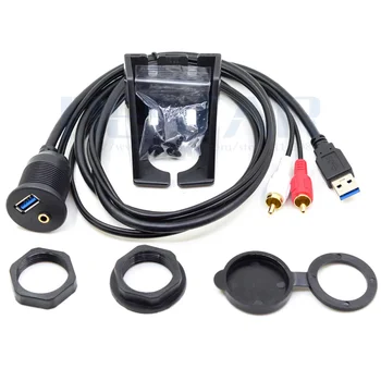 Avto armaturne plošče Barva Gori Ploščo USB 2.0, USB 3.0, 3.5 mm AUX RCA Razširitev Podometno Montažo Moški-Ženski Kabel, Avto Styling nadzorni Plošči