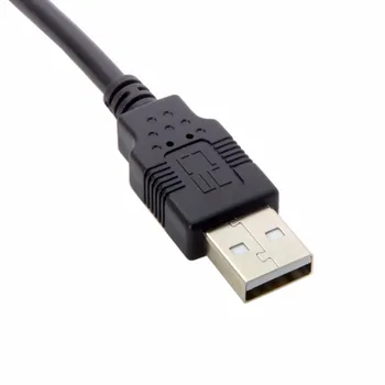 Zihan Mini USB Tip B 5pin Male Levo pod Kotom 90 Stopnjo, do USB 2.0 Moški Podatkovni Kabel 5 Metrov z EMI Feritna Jedra 5.0 m