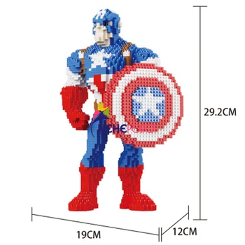 2300pcs Captain America Gradnik Velika Velikost Super Junak Model Mini Opeke Igrače, Risanke Dražbi Slika Opeke Otrok 20.