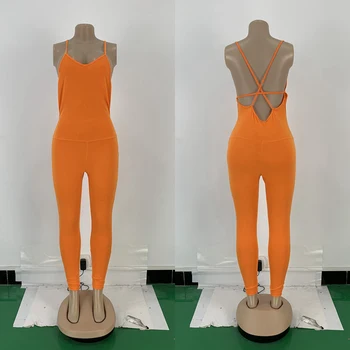 HAOYUAN Plus Velikost: Špageti Trak Backless igralne obleke Ženska Jumpsuit Poletnih Oblačil Seksi Enem Kosu Klub Obleke Bodycon Jumpsuit