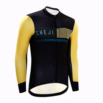 CHEJI moška kolesarska majica dolg rokav Pro team Kolesarska Oblačila Quick Dry Kolo Majica vrh