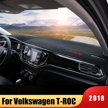 Avto armaturne plošče Izognili Svetlobe Pad Instrument Platformo Desk Kritje Preproge Preproge Za Volkswagen VW T-ROC TROC 2018 2019 Dodatki