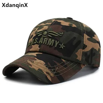 XdanqinX novih moških maskirno kapo bombaž baseball caps za moške, ženske nastavljiv žensk priložnostne šport vrnitev žoge skp vojske klobuki
