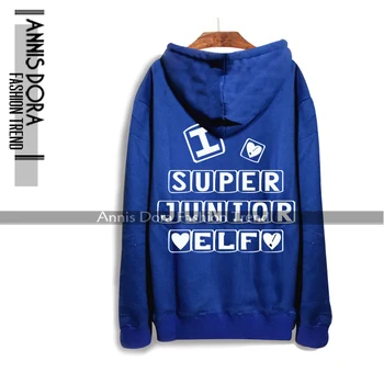 SUPER JUNIOR SJ E. L. F koncert super kažejo sapphire blue hoodie posebna ponudba