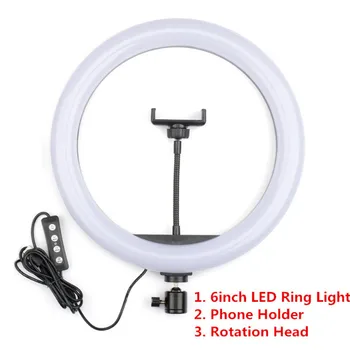 6 inch LED Obroč Svetlobe USB Vmesnik 16 cm Obroč Lučka Zatemniti Fotografije Za Ličila Obroč Lučka Fotografija Studio Živo