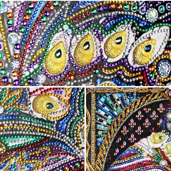 Huacan Posebno Oblikovan Diamond Slikarstvo Mačka Živali Diy Diamond Vezenje Doma Dekor Delni Krog Sveder Diamantni Mozaik 40x50cm