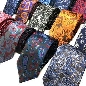 Luksuzni Klasike Mans Kravato Paisley 8 cm Žakarske Tkanine Cravatta Vezi Človek Ženin Poslovnih Kravatni svate Mens Darila