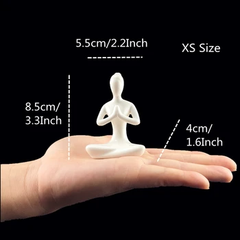 VILEAD 12 Stilov Bele Keramične Joga Figurice Ename Povzetek Ženska Joga Miniature Yog Stattues Yoj Figurice Doma Dekoracijo