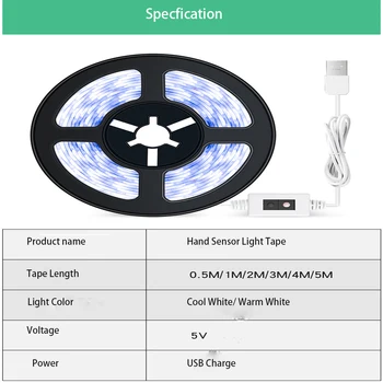 Smart LED Trak Z USB Nepremočljiva Gibanja Strani Senzorja za dekoracijo ali osvetlitev Ogledala Luč kopalnico Kitch omaro, nočne svetilke