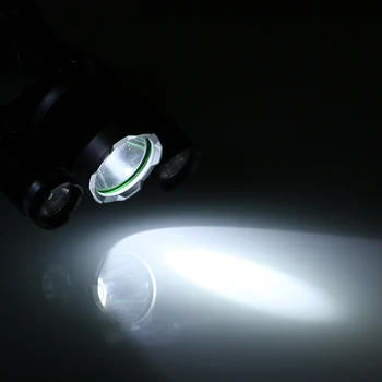 Prenosna LED Žaromet Ribolov Žarometov 3-glave 2400 Lumnov Nepremočljiva Super svetla luč kampiranje Powered by 2x18650 baterije