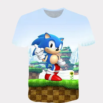 Poletje Novi Sonic Hedgehog 3D Tiskanih Majica s kratkimi rokavi Boys Risanka t-shirt Vrhovi Fantje Ulične Oblačila za Najstnike Otroci Vrhovi